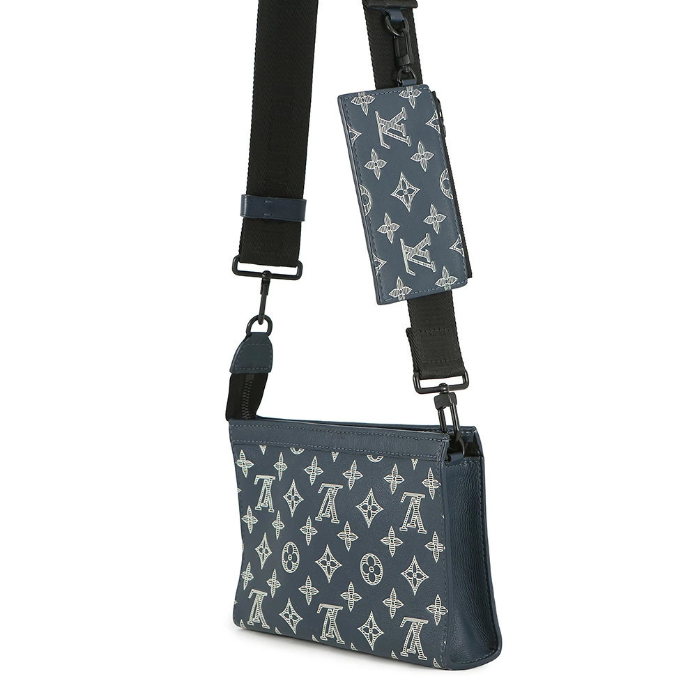 Louis Vuitton Black Shadow Wallet Shoulder Monogram Wearable Gaston Bag